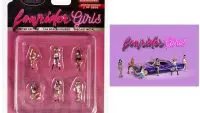 Limited Edition Lowrider Girls 6-Piece Diecast Figure Set by American Diorama - 1/64 Scale Collectible