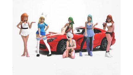 Cosplay Girls 6-Piece Figure Set for 1/24 Scale Models by American Diorama - Perfect for Collectors