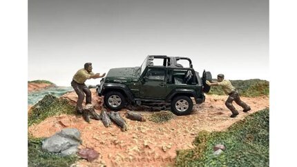 4X4 Mechanics Diecast Figure Set for 1/43 Scale Models by American Diorama - 2 Piece Set