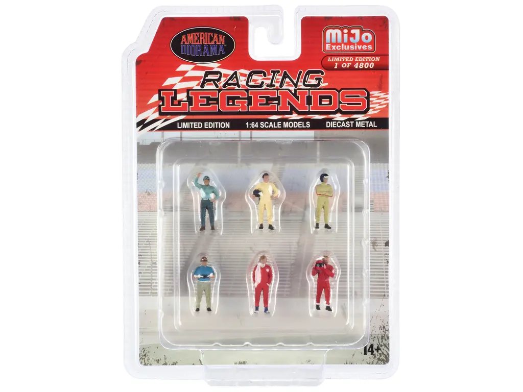 Limited Edition Racing Legends 1/64 Diecast Set – 6 Driver Figures by American Diorama