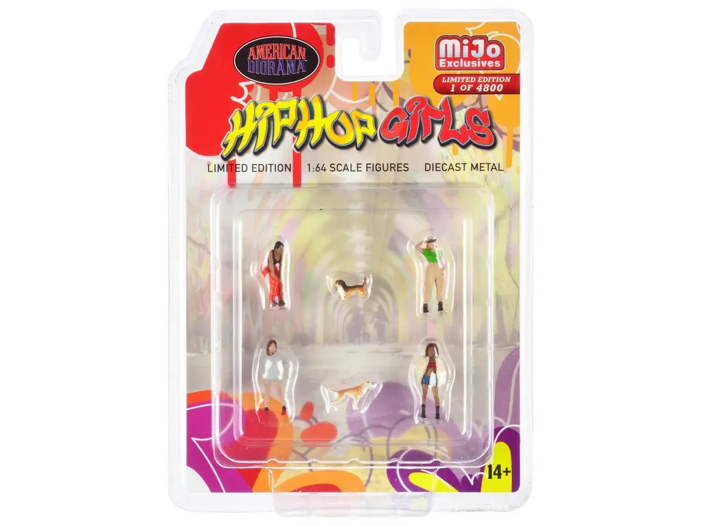 Limited Edition 1/64 Scale ‘Hip Hop Girls’ Diecast Set – 6 Piece American Diorama Collectible