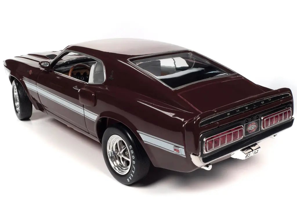 1969 Shelby Mustang GT-500: Iconic Royal Maroon Muscle Car with White Stripes