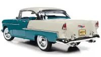 1955 Chevrolet Bel Air Skyline Blue and India Ivory White "Hemmings Classic Car Magazine Cover Car" "American Muscle" Series 1/18 Diecast Model Car by Auto World