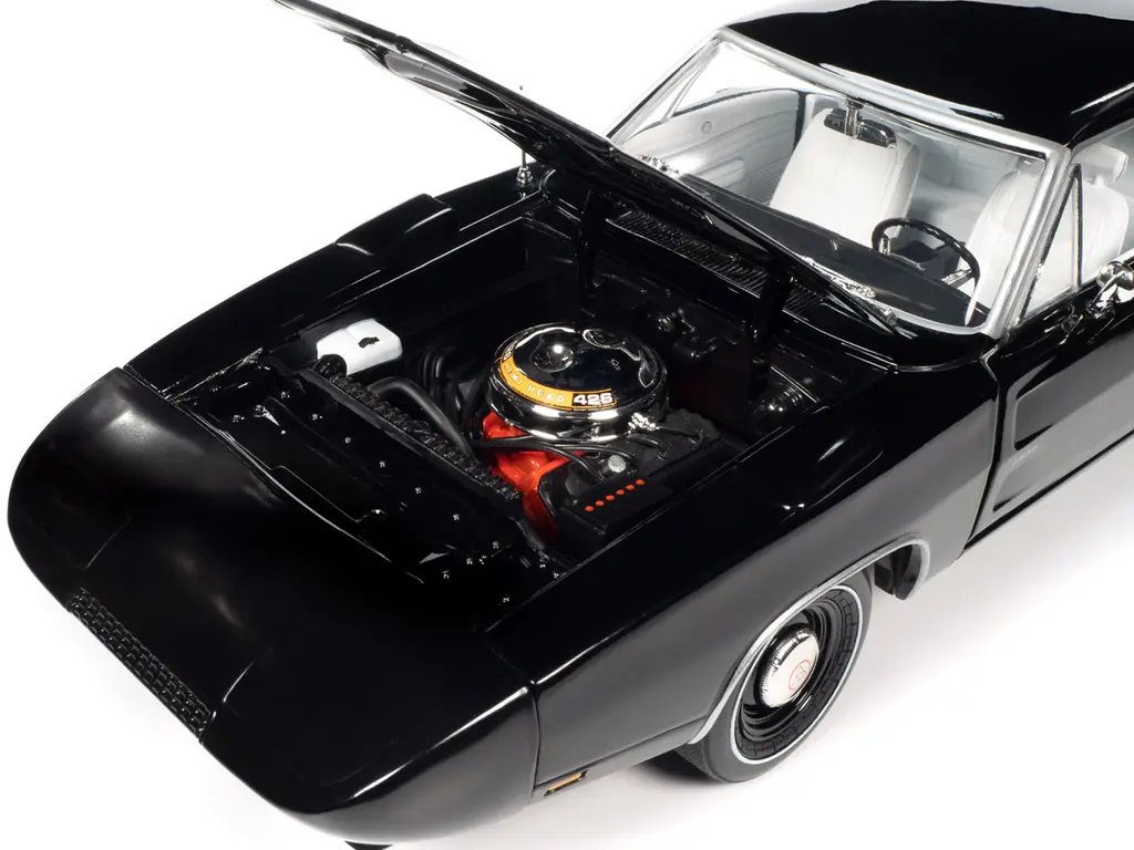 1969 Dodge Charger Daytona X9 Black 1/18 Diecast Model by Auto World - American Muscle Collectible 3 1969 Dodge Charger Daytona X9 Black 1/18 Diecast Model by Auto World - American Muscle Collectible - Image 3