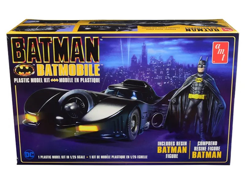 Build the 1989 Batmobile: 1/25 Scale Model Kit with Resin Batman Figurine by AMT