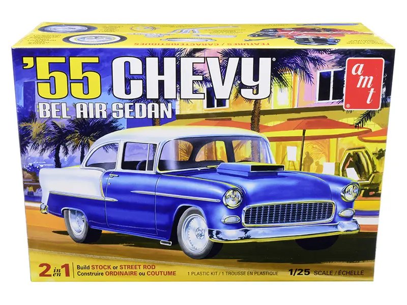 Build Your Dream: 1955 Chevrolet Bel Air Sedan 2-in-1 Model Kit by AMT – 1/25 Scale
