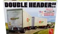 AMT Skill 3 Trailmobile Double Header Tandem Van Trailers 1/25 Scale Model Kit - Perfect for Collectors & Hobbyists