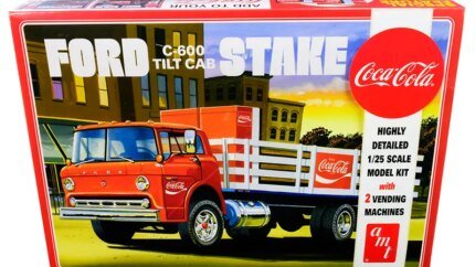 Build Your Own Ford C600 Stake Bed Truck with Coca-Cola Vending Machines - 1/25 Scale Model Kit by AMT