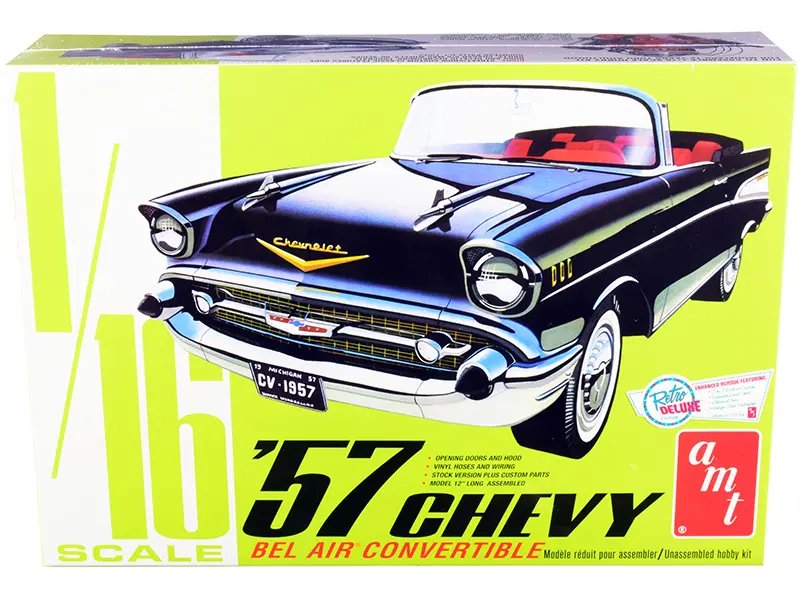 Build Your Dream: 1957 Chevrolet Bel Air Convertible 2-in-1 Model Kit by AMT – 1/16 Scale