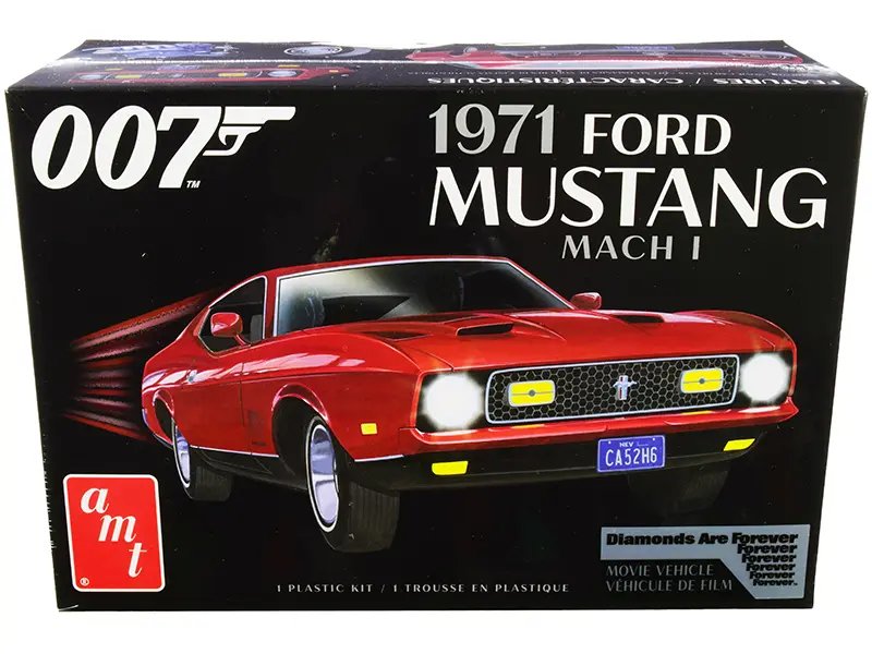 Diecast Model Cars wholesale toys dropshipper drop shipping Skill 2 Model Kit 1971 Ford Mustang Mach 1 James Bond 007 Diamonds are Forever 1971 Movie 1/25 Scale AMT AMT1187 M drop shipping wholesale drop ship drop shipper dropship dropshipping toys d Build the Iconic 1971 Ford Mustang Mach 1 from James Bond's 'Diamonds are Forever' - 1/25 Scale Model Kit by AMT