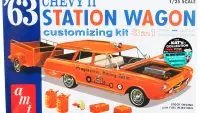 Skill 2 Model Kit 1963 Chevrolet II Station Wagon with Trailer 3-in-1 Kit 1/25 Scale Model by AMT