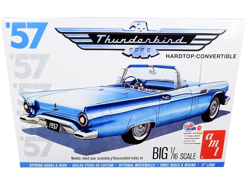 Build Your Dream: 1957 Ford Thunderbird Convertible 2-in-1 Model Kit by AMT – 1/16 Scale
