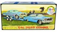 AMT 1/25 Scale Ford Cal Drag Team Model Kit: Galaxie, Falcon Funny Car & Trailer Set