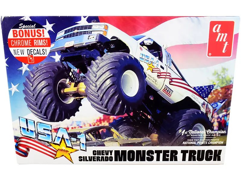 Build Your Own Chevrolet Silverado USA-1 Monster Truck: 1/25 Scale Model Kit by AMT