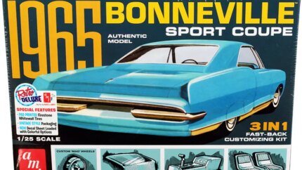 Skill 2 Model Kit 1965 Pontiac Bonneville Sport Coupe 3-in-1 Kit 1/25 Scale Model by AMT