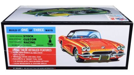 1962 Chevrolet Corvette 3-in-1 Model Kit 1/25 Scale by AMT – Skill Level 2 Classic Car Build