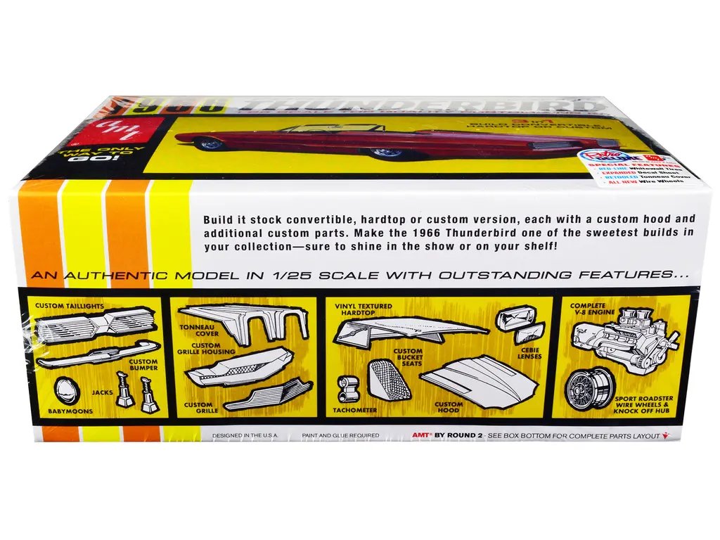 Build Your Dream 1966 Ford Thunderbird: AMT 3-in-1 Model Kit 1/25 Scale