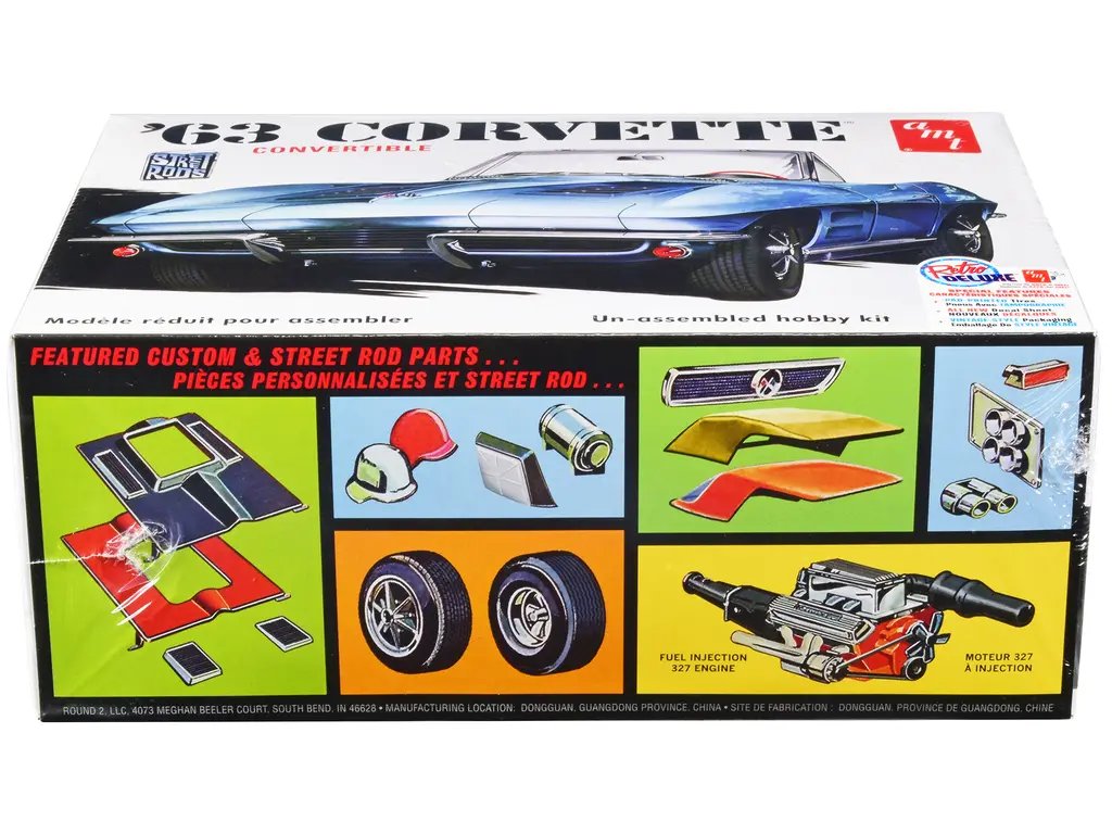 Build Your Dream: 1963 Chevrolet Corvette Convertible 3-in-1 Model Kit by AMT