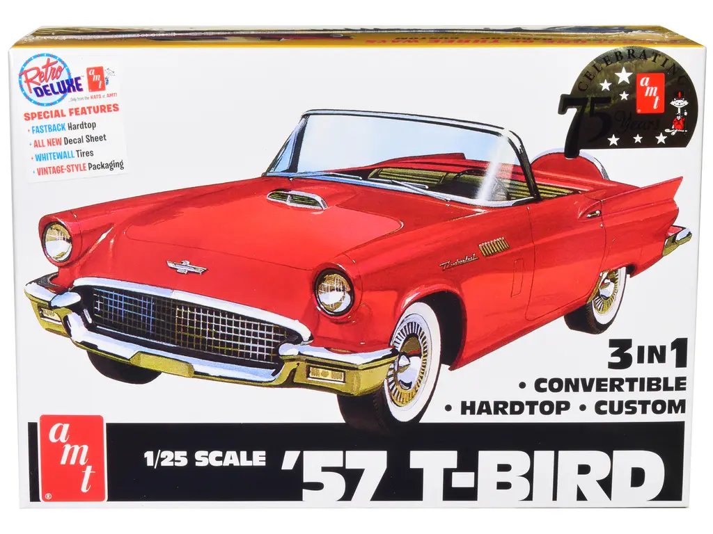 Build Your Dream: 1957 Ford Thunderbird 3-in-1 Model Kit by AMT - 1/25 Scale 2 Build Your Dream: 1957 Ford Thunderbird 3-in-1 Model Kit by AMT - 1/25 Scale - Image 2