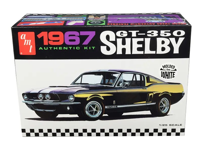 Build Your Dream: 1967 Ford Mustang Shelby GT350 White 1/25 Scale Model Kit by AMT