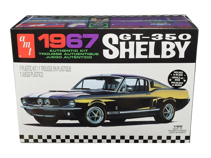 Build Your Dream: 1967 Ford Mustang Shelby GT350 Black 1/25 Scale Model Kit by AMT
