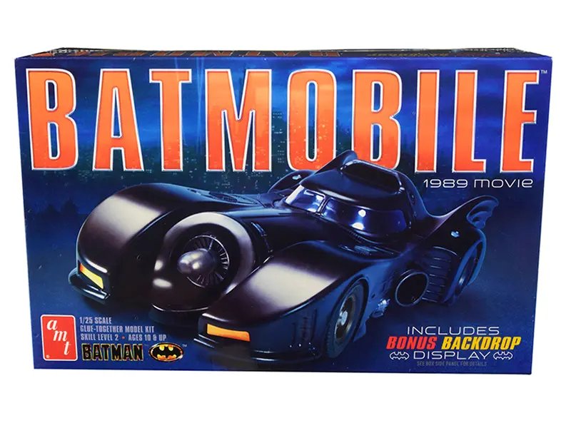 Diecast Model Cars wholesale toys dropshipper drop shipping Skill 2 Model Kit Batmobile Batman 1989 Movie Backdrop Display 1/25 Scale AMT AMT935 drop shipping wholesale drop ship drop shipper dropship dropshipping toys dropshipper diecast drop shippe Build the Iconic 1989 Batmobile: 1/25 Scale Model Kit with Backdrop by AMT