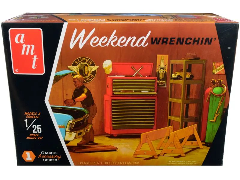 Enhance Your Model Garage: AMT Skill 2 Weekend Wrenchin’ 1/25 Scale Kit with Figurine