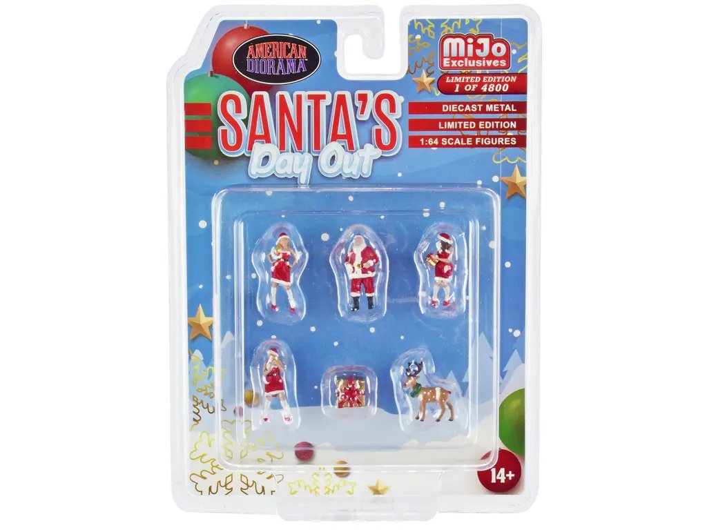 Limited Edition Santa’s Day Out 6-Piece Diecast Set 1/64 Scale by American Diorama