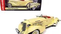 1935 Auburn 851 Speedster Cream with Red Interior 1/18 Diecast Model Car by Auto World