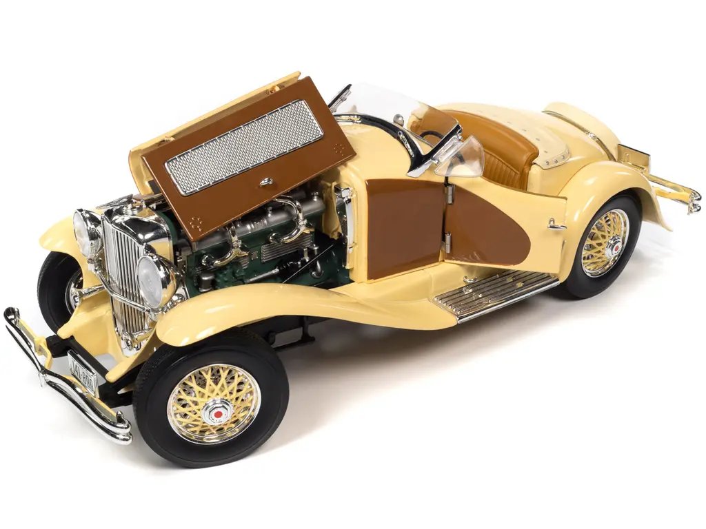 1935 Duesenberg SSJ Speedster 1/18 Diecast Model Car – Yukon Gold & Chocolate Brown by Auto World