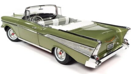 1957 Chevrolet Bel Air Convertible 1/18 Diecast Model Car - Laurel Green Metallic by Auto World