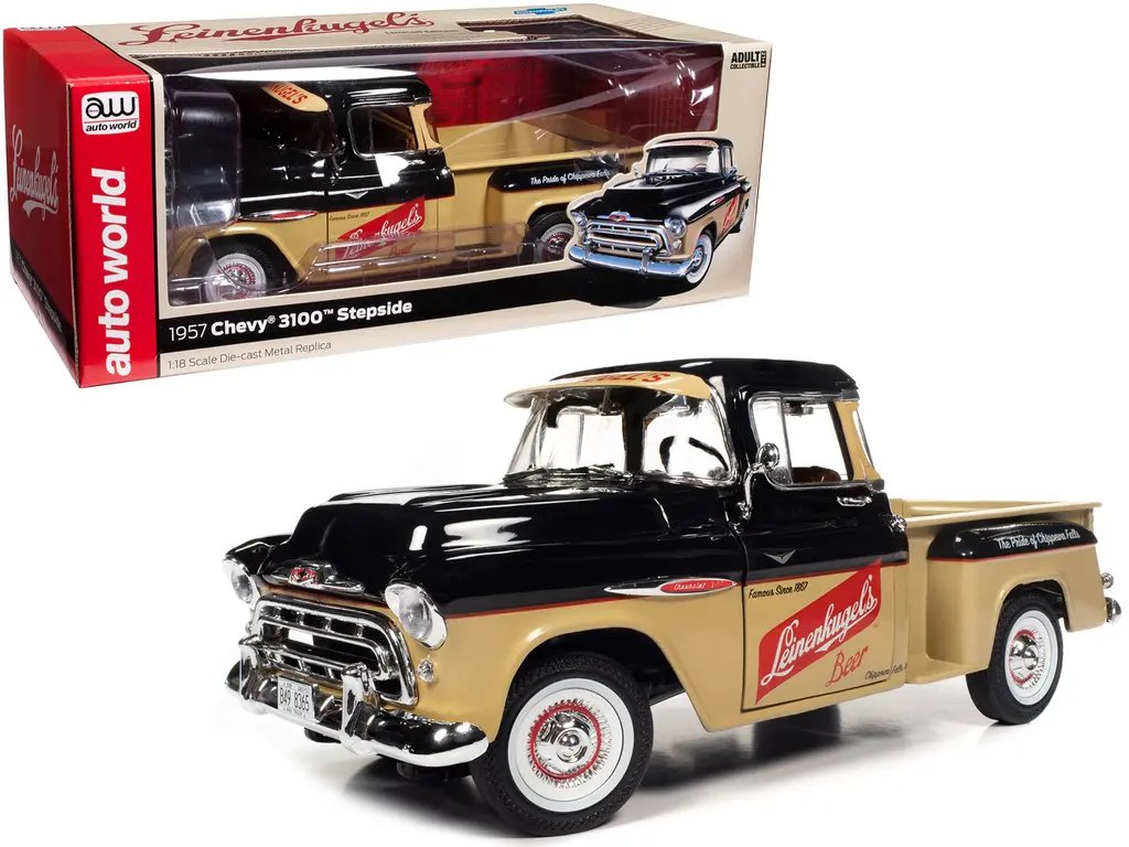 1957 Chevrolet 3100 Stepside Pickup Diecast Model - Leinenkugle’s Beer Graphics by Auto World 4 1957 Chevrolet 3100 Stepside Pickup Diecast Model - Leinenkugle’s Beer Graphics by Auto World - Image 4