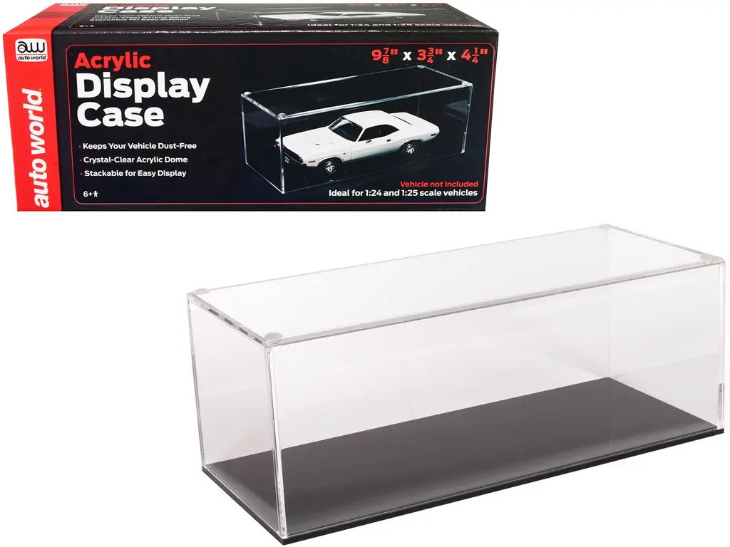 Premium Acrylic Display Case for 1/24-1/25 Scale Model Cars by Auto World