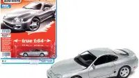 Limited Edition 1993 Toyota Supra Alpine Silver 1/64 Diecast Model by Auto World