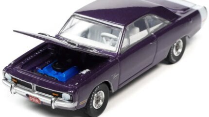 1971 Dodge Dart Swinger 340 Plum Crazy Purple 1/64 Diecast Model Car by Auto World