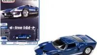1965 Ford GT40 MK1 Blue Metallic Diecast Model - Limited Edition 1/64 by Auto World