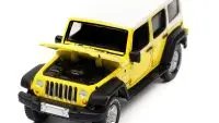 Limited Edition 2017 Jeep JK Wrangler Chief Edition Acid Yellow 1/64 Diecast Model by Auto World