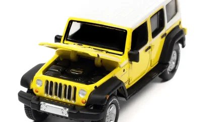Limited Edition 2017 Jeep JK Wrangler Chief Edition Acid Yellow 1/64 Diecast Model by Auto World