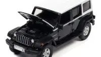 2017 Jeep JK Wrangler Chief Edition 1/64 Diecast Model - Rhino Blue Metallic by Auto World
