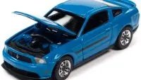 2012 Ford Mustang GT/CS Grabber Blue 1/64 Diecast Model - Limited Edition by Auto World