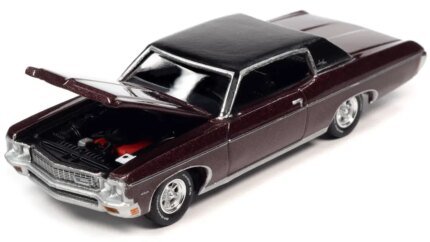 1970 Chevrolet Impala Custom Coupe Black Cherry Metallic 1/64 Diecast by Auto World