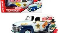1948 Chevrolet Panel Police Van with Mr. Monopoly Figurine "Monopoly" 1/18 Diecast Model Car by Auto World