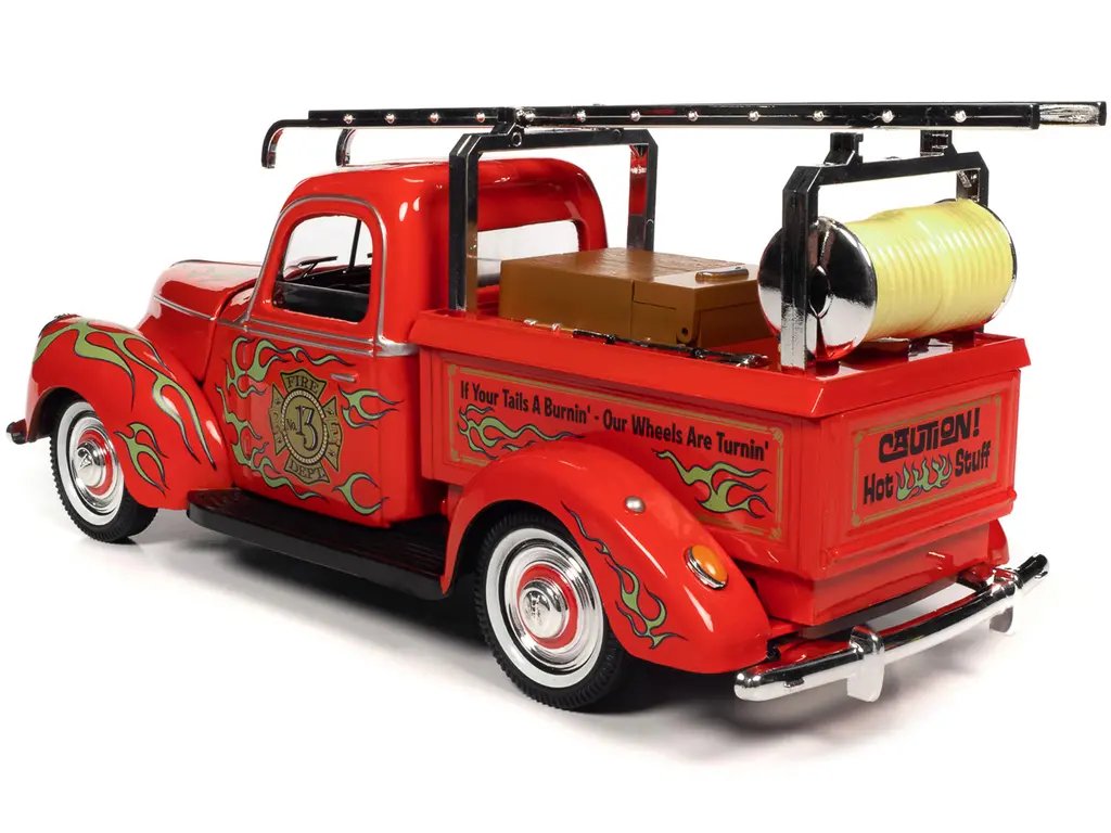 Rat Fink Fire Engine Truck 1/18 Diecast Model with Firefighter Figure by Auto World