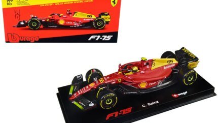 Ferrari F1-75 #55 Carlos Sainz Giallo Modena 1/43 Diecast Model by Bburago - Italian GP 2022