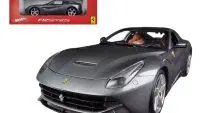 Ferrari F12 Berlinetta Grey 1/18 Diecast Model by Hot Wheels - Premium Collectible Car