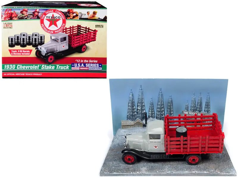 1930 Chevrolet Stake Truck Texaco Diorama 1/43 Diecast Model by Auto World