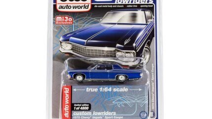 Limited Edition 1970 Chevrolet Impala Sport Coupe Blue Metallic 1/64 Diecast Model by Auto World
