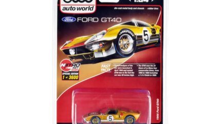 Limited Edition 1966 Ford GT40 RHD Gold Diecast Model 1/64 by Auto World