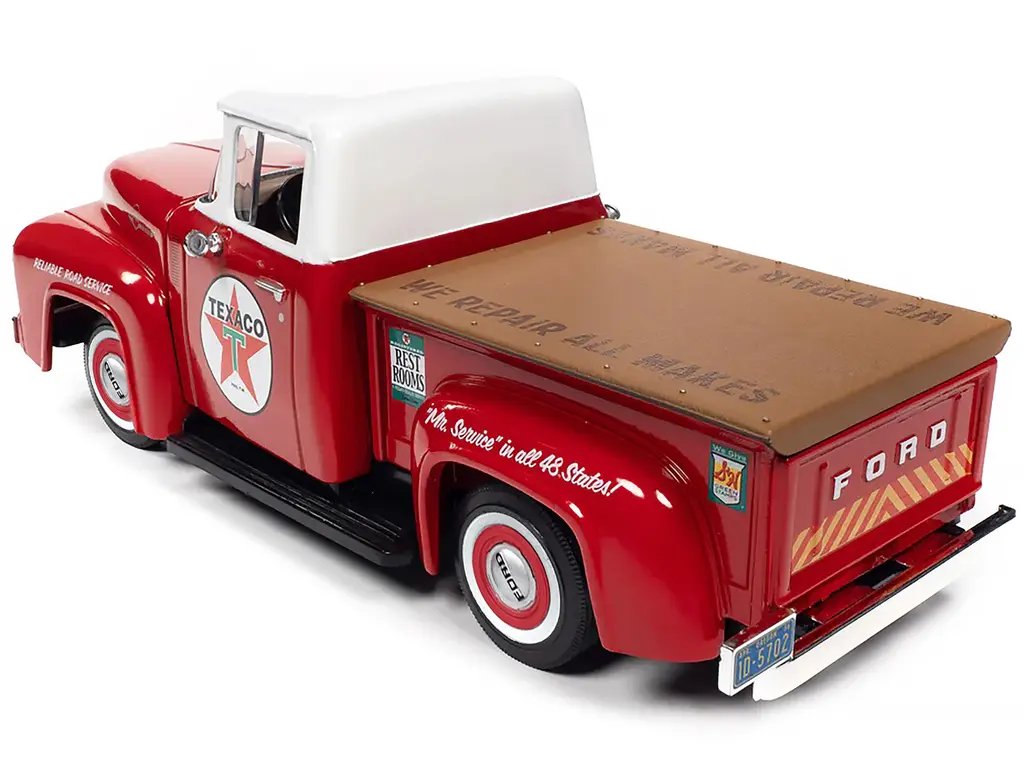 1956 Ford F-100 Texaco Road Service Diecast Model 1/24 by Auto World 2 1956 Ford F-100 Texaco Road Service Diecast Model 1/24 by Auto World - Image 2