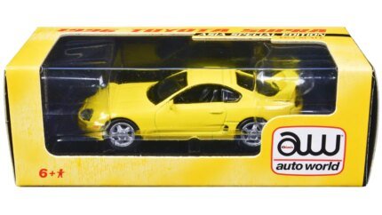 1996 Toyota Supra Yellow Asia Special Edition 1/64 Diecast Model by Auto World